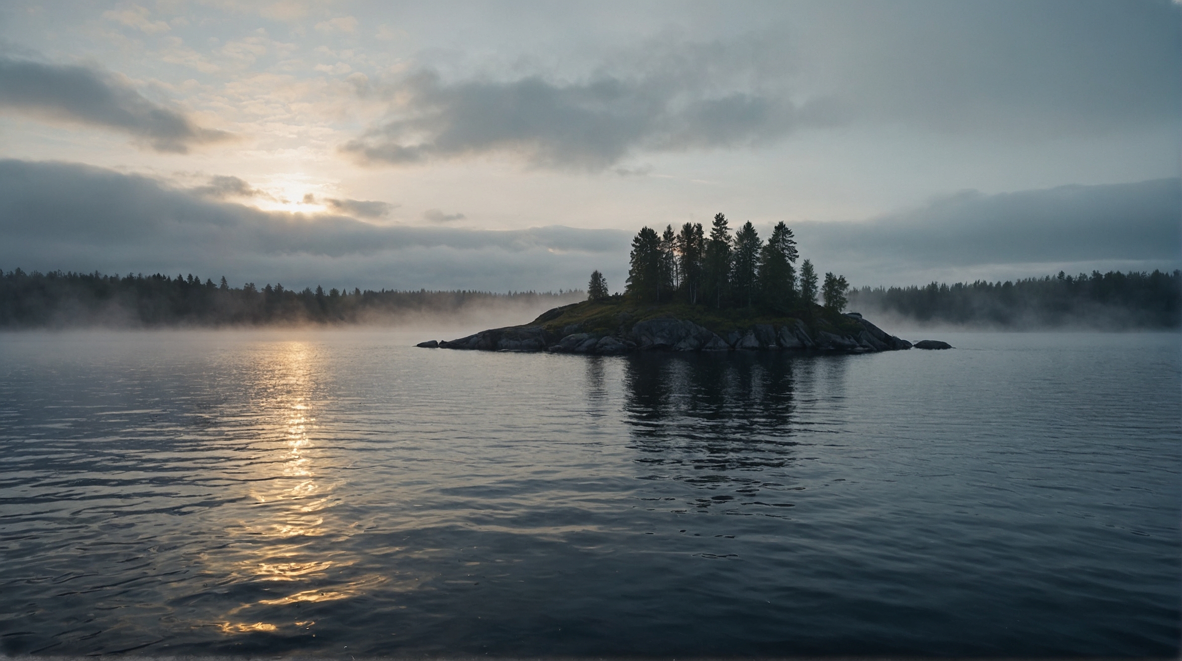 Couché de soleil sur un lac